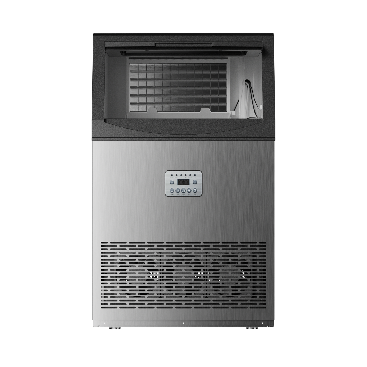 Commercial Ice Maker Machine, 150Lbs/24H Clear Ice Cube Maker with 40Lbs Storage, Under Counter & Freestanding Ice Machine for Home Bar Restaurant