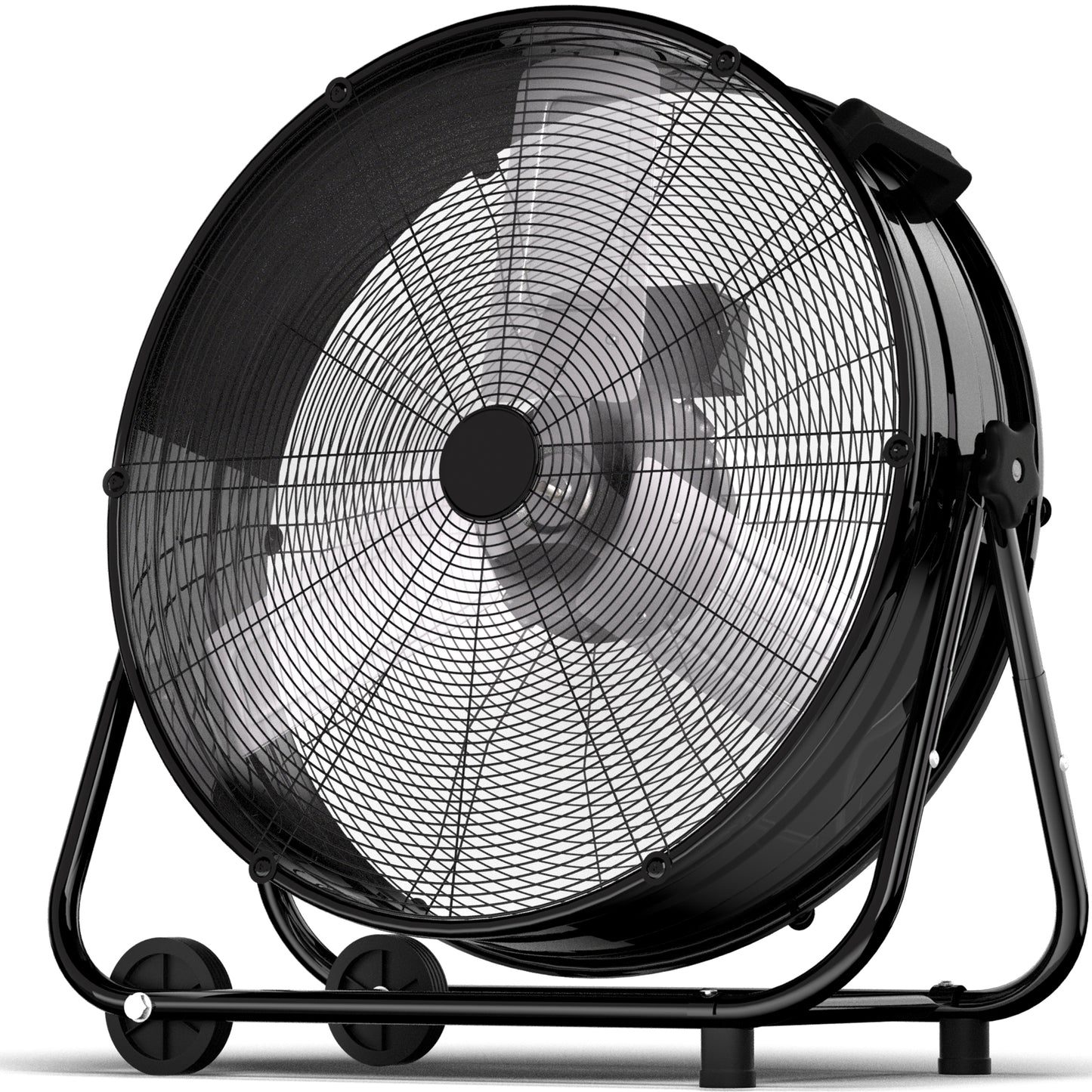 24" High Velocity Drum Fan,Industrial Fan,360° Tilt with 2 Casters,Handle,3 Speed Heavy Duty Floor Fan for Shop, Factory,Garage,Workshops,Commercial,Basement,Patio,ETL