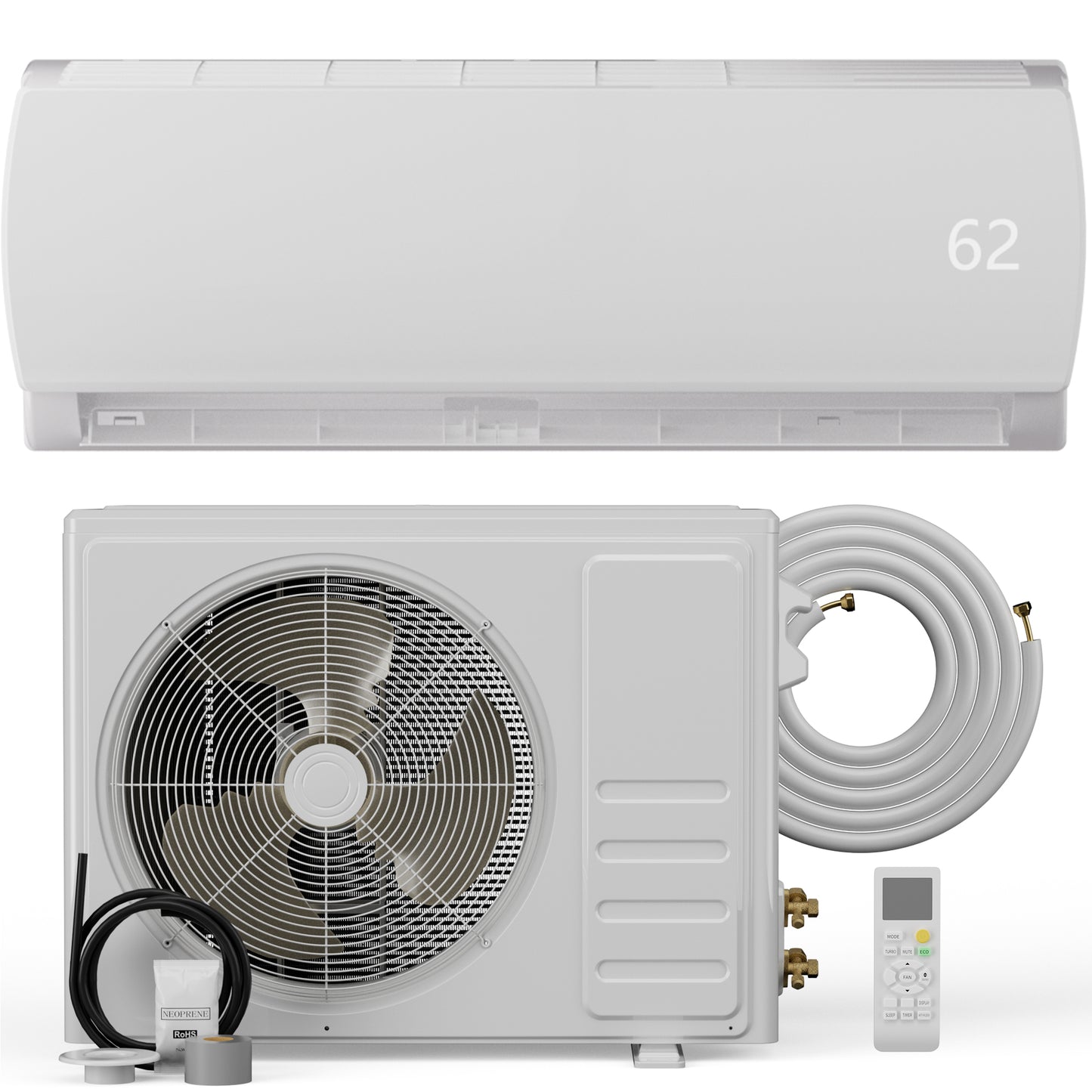 12000 BTU Mini Split AC/Heating System,19 SEER2 230V Energy Efficient Ductless Inverter System,Cools Up to 750 Sq.Ft with Pre-Charged Condenser,Heat
