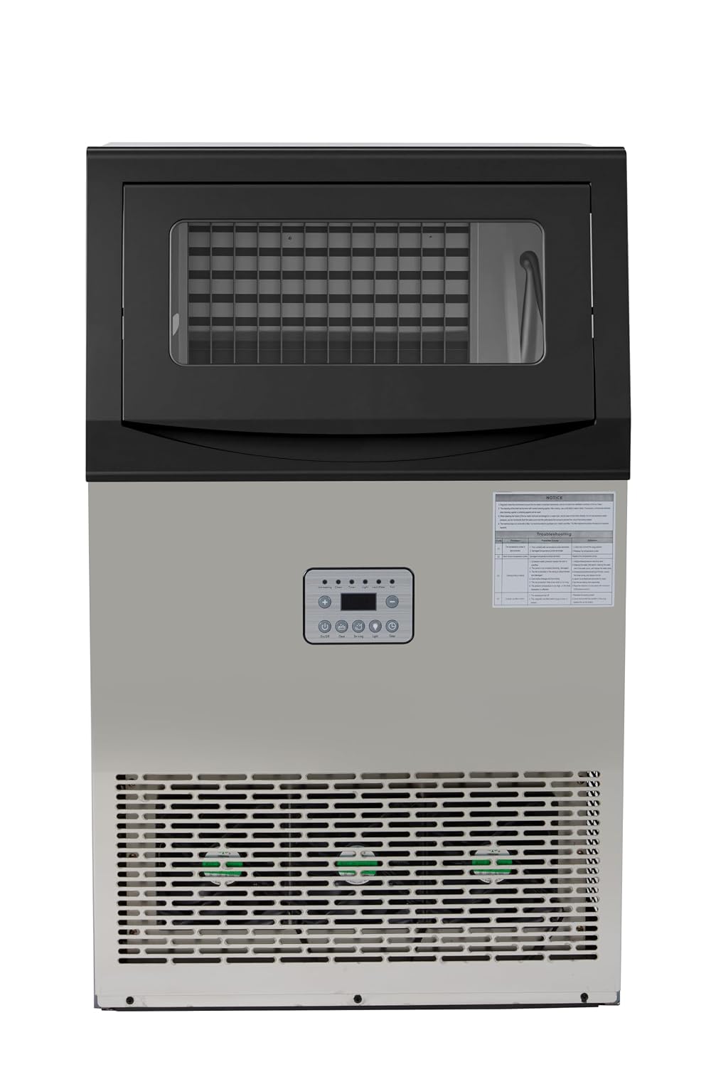 Commercial Ice Make,36 Cubes in 14 Mins Stainless Steel Under Counter Ice Machine with 40lbs Storage Capacity,Water Filter