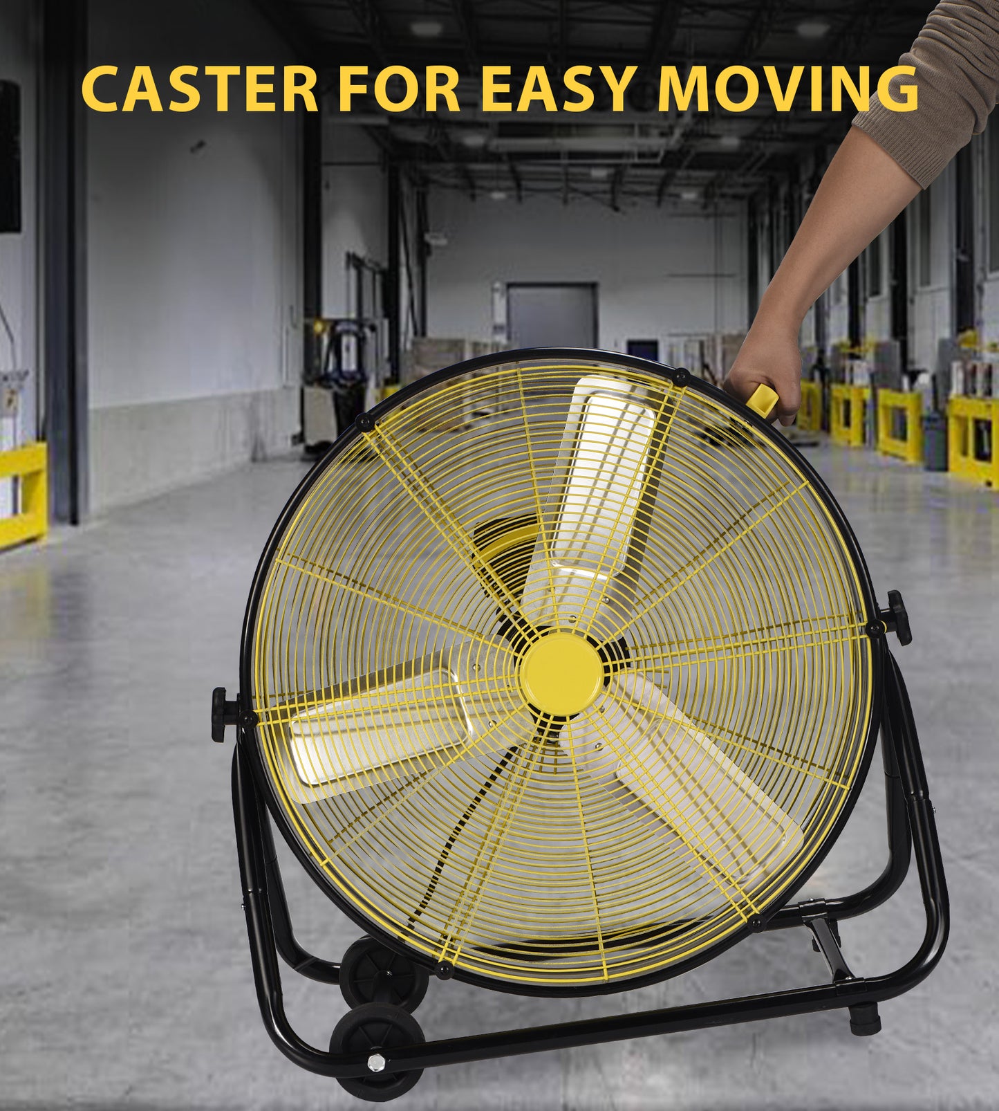36" High Velocity Drum Fan,Industrial Fan,360° Tilt with 2 Casters,Handle,3 Speed Heavy Duty Floor Fan for Shop, Factory,Garage,Workshops,Commercial,Basement,Patio,ETL