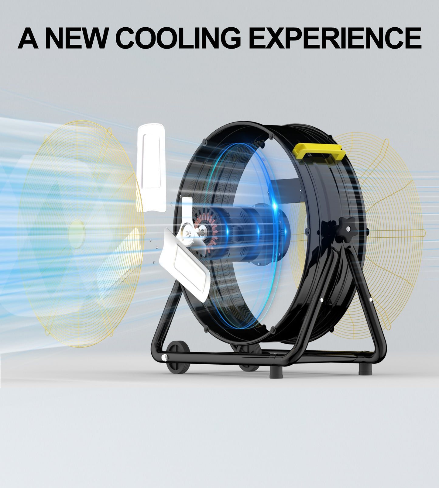 36" High Velocity Drum Fan,Industrial Fan,360° Tilt with 2 Casters,Handle,3 Speed Heavy Duty Floor Fan for Shop, Factory,Garage,Workshops,Commercial,Basement,Patio,ETL