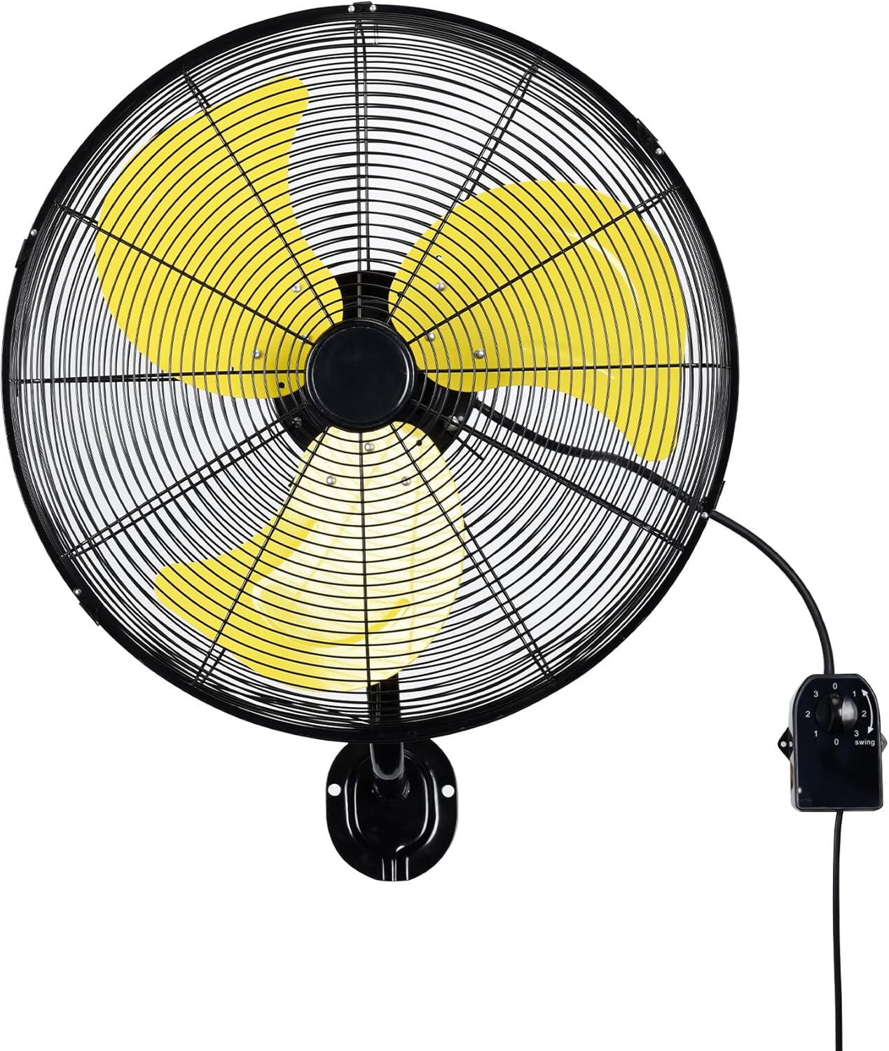 20" Heavy Duty Wall Mount Fan, 3 Speeds, 7200 CFM High Velocity Industrial Fan, Indoor Oscillating Wall Fan, Metal Outdoor Fan for Commercial Use, Shop,Gym,Patio,Garage, Warehouse