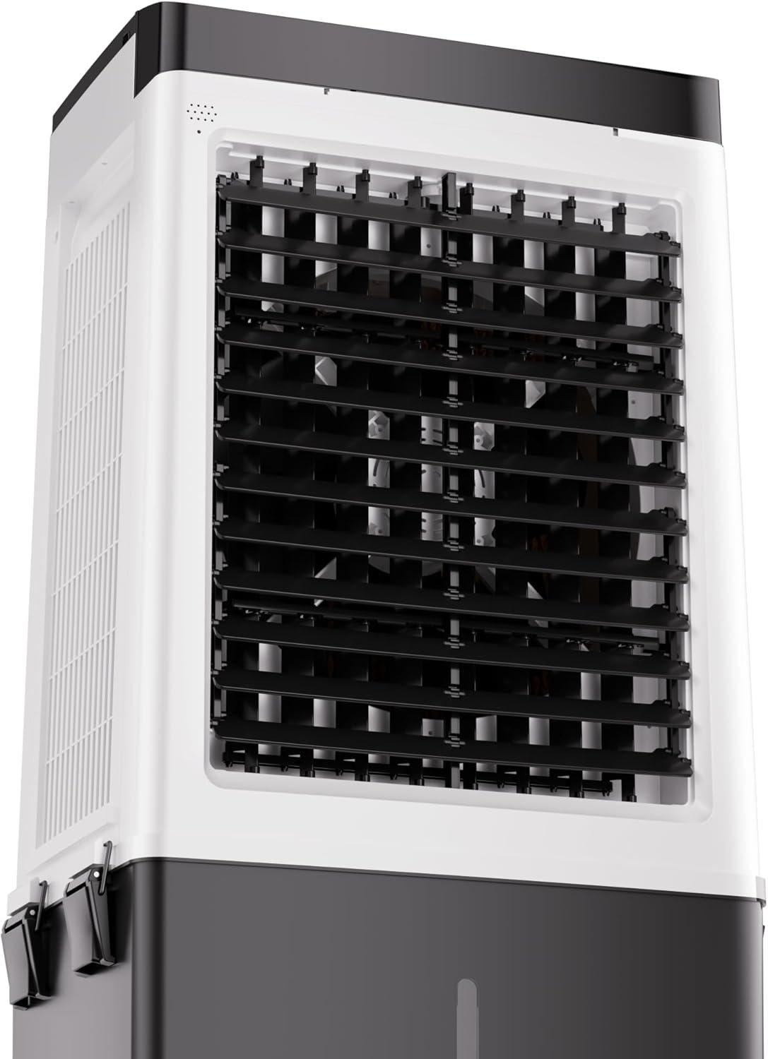 Windowless Portable Air Conditioner, Swamp Cooler with Large Water Tank, Remote, 120° Oscillation, Air Cooler for Office, Living Room, Bedroom
