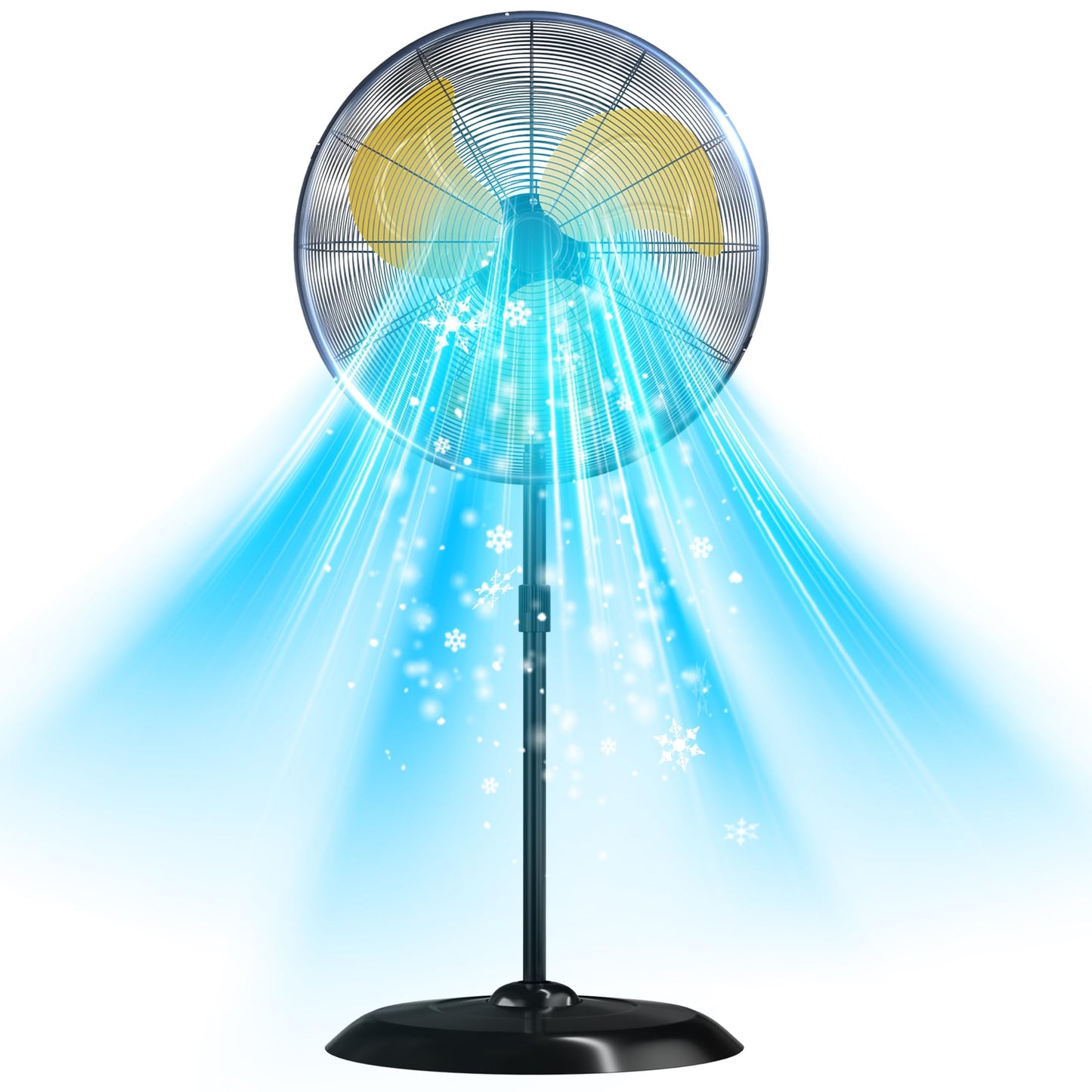 30" High Velocity Outdoor Pedestal Fan Oscillating, 9600CFM Industrial Standing Fan Heavy Duty, 3-Speed, Adjustable Height, 120° Swing