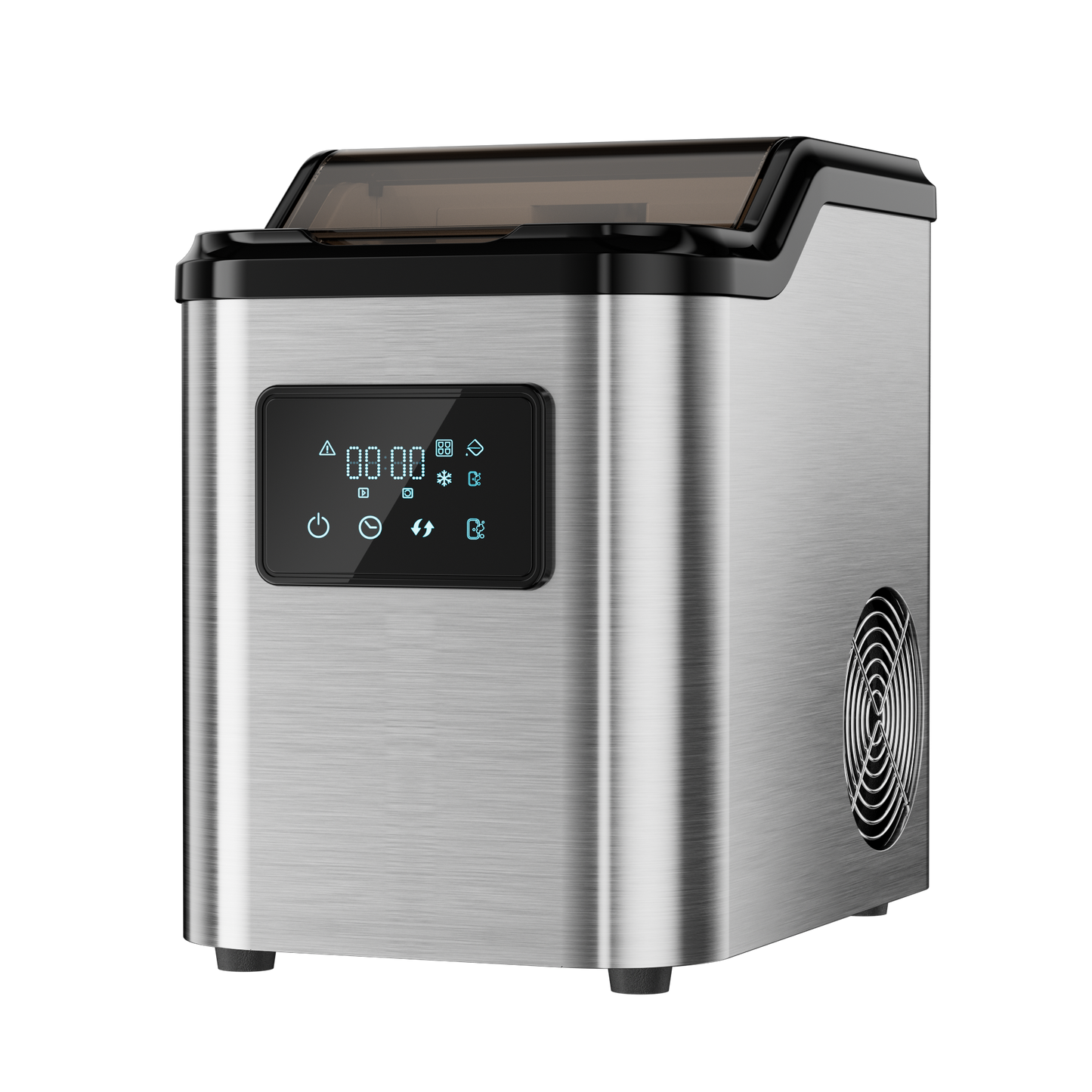 Mountman Nugget Ice Makers Countertop,30lbs/Day Soft Pellet Ice Maker Stainless