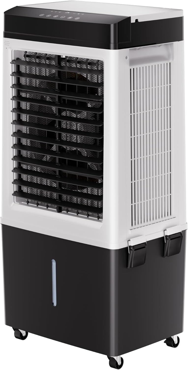 Swamp Cooler Air Conditioner with Large Water Tank & 4 Ice Packs, Windowless Air Cooler with 120° Swing, Remote, 3 Modes, Cooling Fan for Indoor Use