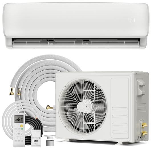 Mountman 24000 BTU Mini Split AC/Heating System,19 SEER2 208/230V Energy Efficient Ductless Inverter System,Cools Up to 1500 Sq.Ft with Pre-Charged Condenser,Heat Pump & Installation Kits