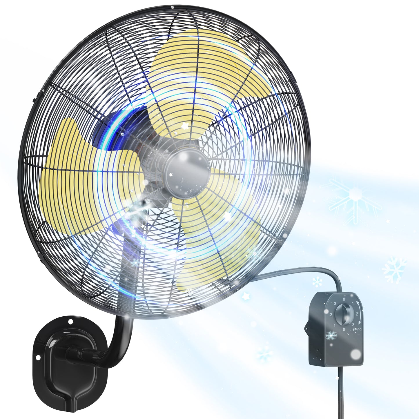 20 Inch Wall Mount Fan,High Velocity Fans with 3 Speeds,90° Oscillating, Poweful Motor,Adjustable Tilt,Industrial Fan for Outdoor,Garage,Warehouse, Patio,Gym,Shop,Porch,ETL