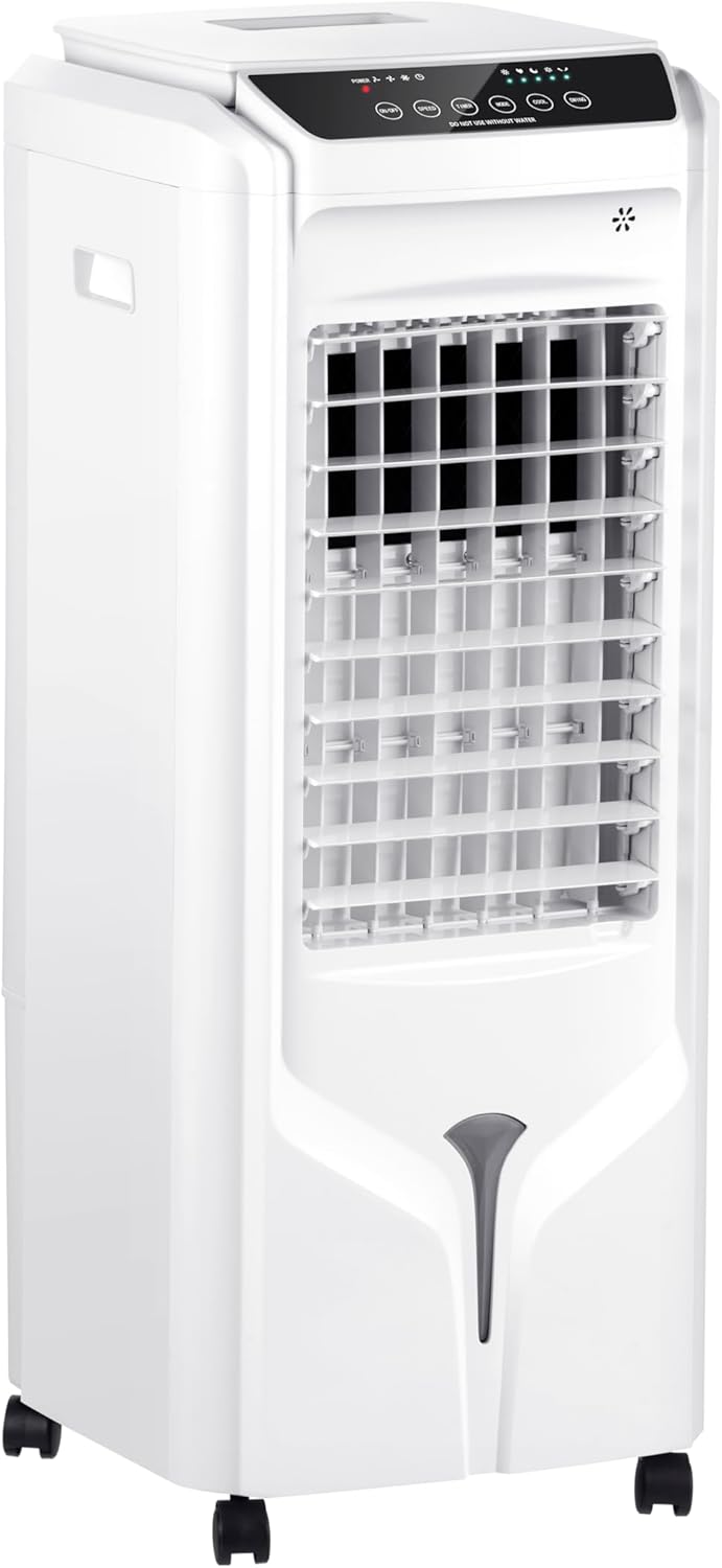 Swamp Cooler, 3-IN-1 Portable AC Unit with Water Tank, 4 Ice Bags, Remote, 3 Modes & 3 Speeds, Windowless Cooling Fans for Indoor Use