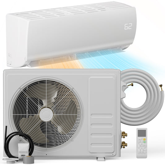 12000 BTU Wifi Mini Split AC and Heat Pump, Cools/Heats up to 750 Sq.Ft,19 SEER2 Ultra Quiet 115V Ductless AC,Split AC Unit with Alexa,Pre-Charged Condenser