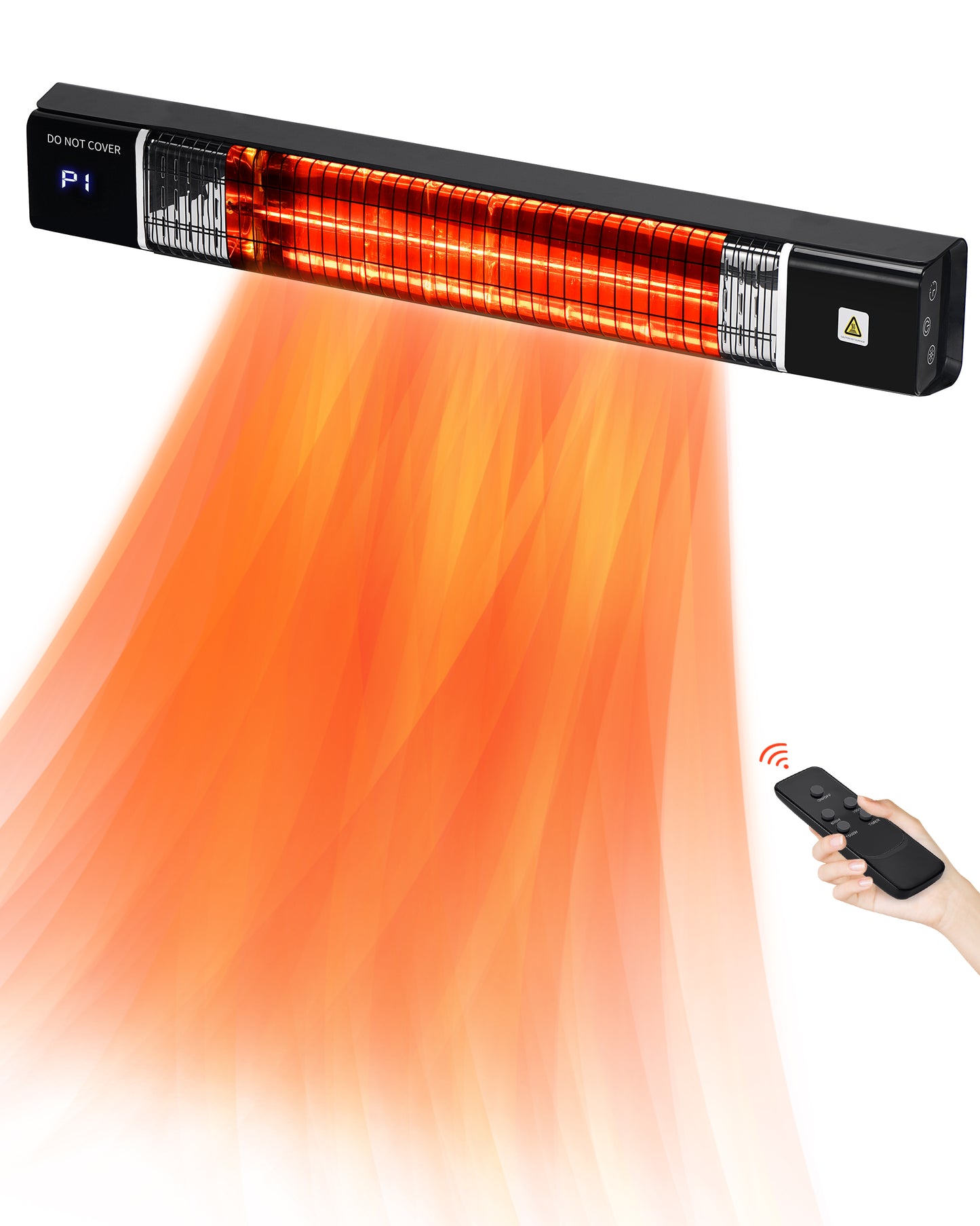 Outdoor Heater,Patio heater with Remote Control, Fast Heating, 3 Power Settings, 24H Timer, Waterproof,Wall Infrared Heater for Indoor, Shop, Porch, Backyard, Basement,Garage, Restaurant Use