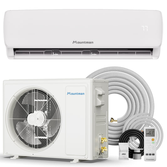 Mountman 9000 BTU Mini Split Air Conditioner and Heat Pump, 115V 19 SEER2 Ultra Quiet Ductless AC,Split AC Unit with Pre-Charged Condenser
