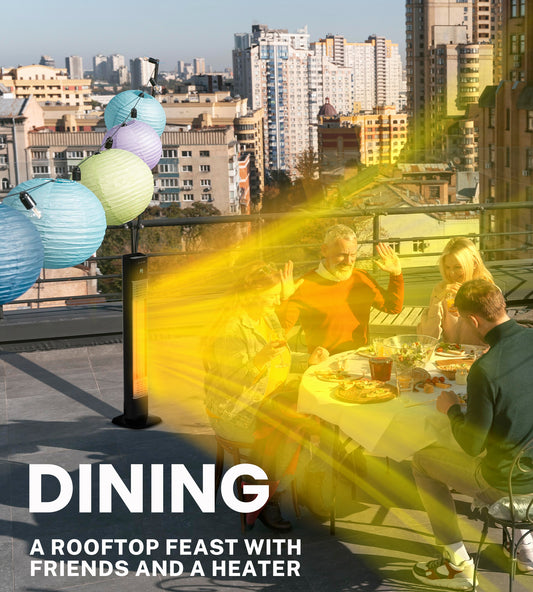 1500W Outdoor Heater,Patio Heater with 3 Heat Levels, Remote,24H Timer,Tip-Over & Overheat Protectionr