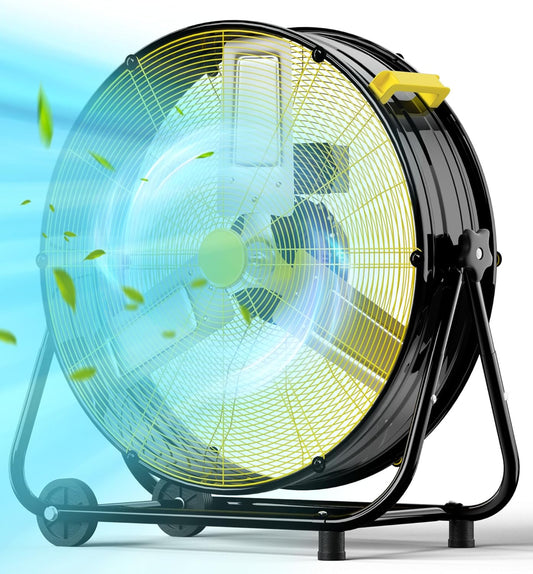 Mountman High Velocity Drum Fan, Heavy Duty Industrial Floor Fan, Outdoor Fan for Garage, 360 °, 30 Inch