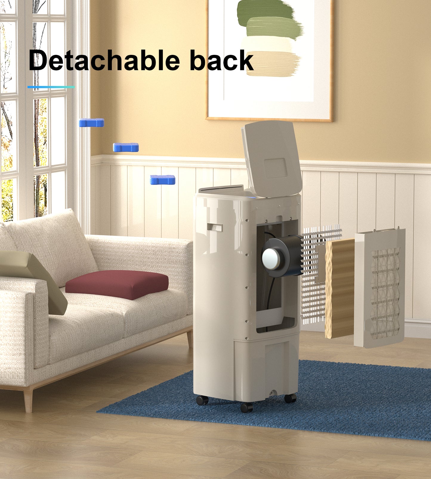 Swamp Cooler,32" Evaporative Air Cooler with 4.2-Gal Water Tank,120°Oscillation,12H Timer,Remote Control,3 Modes,3 Speeds,4 Ice Packs,Air Cooler for Bedroom,Home,Office,Kitchen