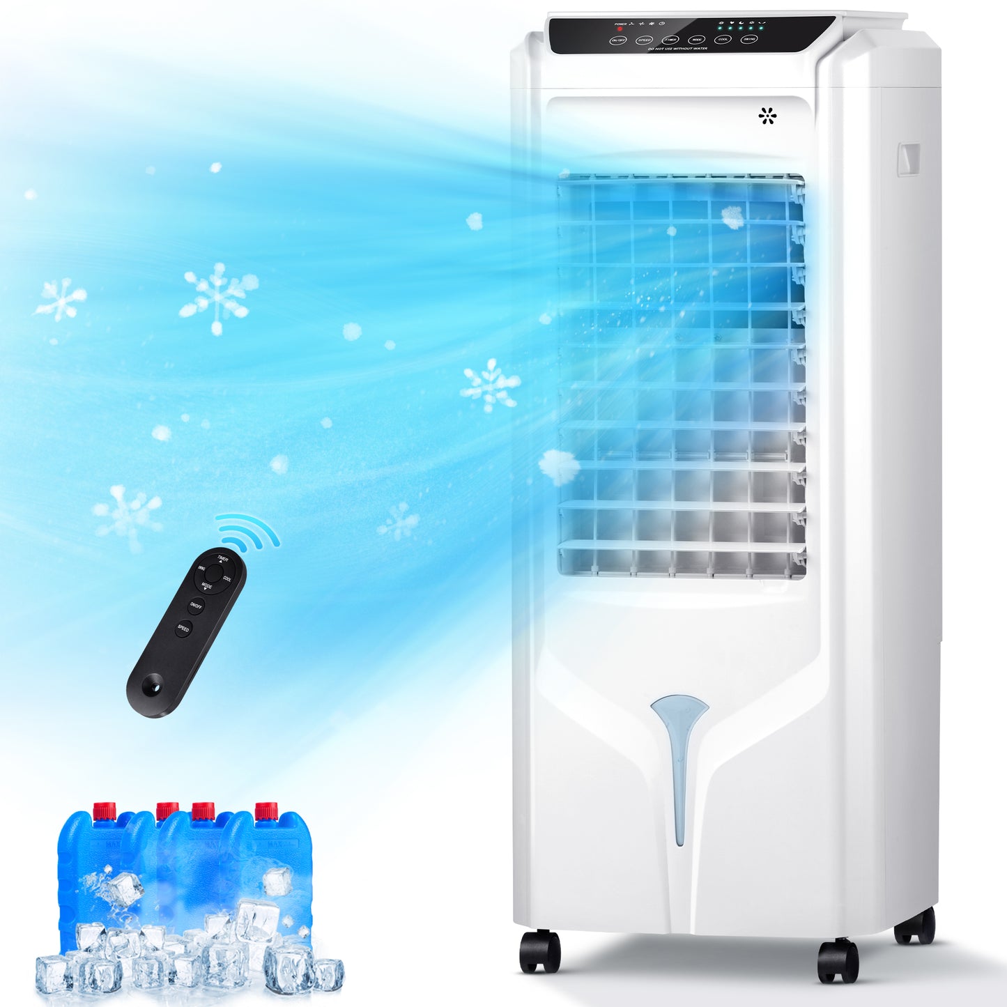 Swamp Cooler,32" Evaporative Air Cooler with 4.2-Gal Water Tank,120°Oscillation,12H Timer,Remote Control,3 Modes,3 Speeds,4 Ice Packs,Air Cooler for Bedroom,Home,Office,Kitchen