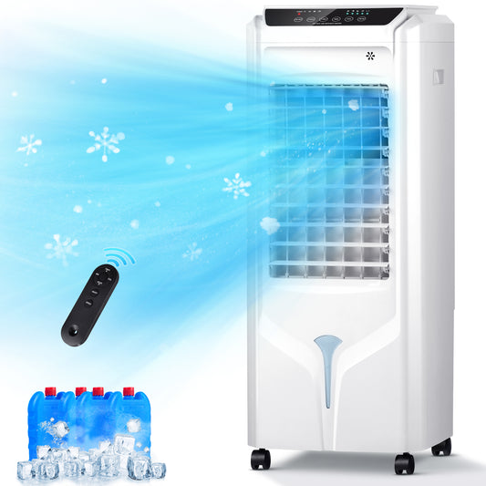 Swamp Cooler,32" Evaporative Air Cooler with 4.2-Gal Water Tank,120°Oscillation,12H Timer,Remote Control,3 Modes,3 Speeds,4 Ice Packs,Air Cooler for Bedroom,Home,Office,Kitchen